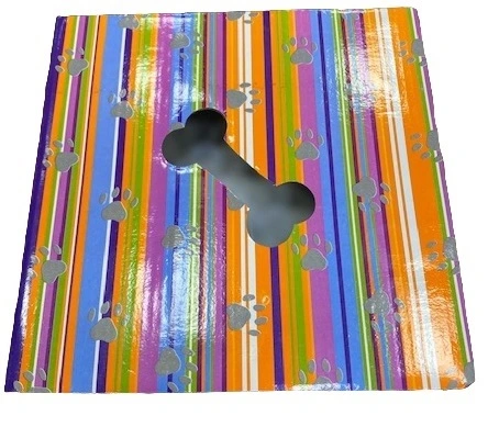 Keramisk Hundeskål farvet med poter 19 cm